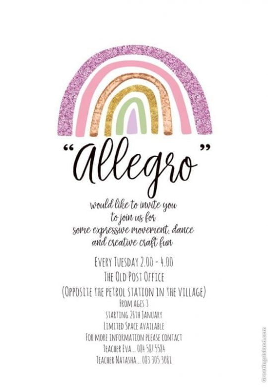 Allegro Poster February newsletter