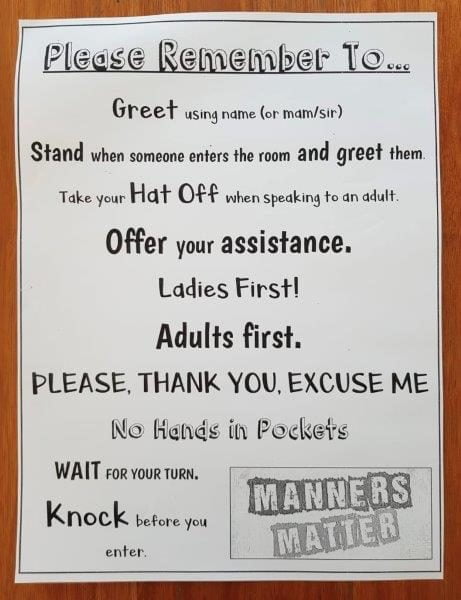 manners poster