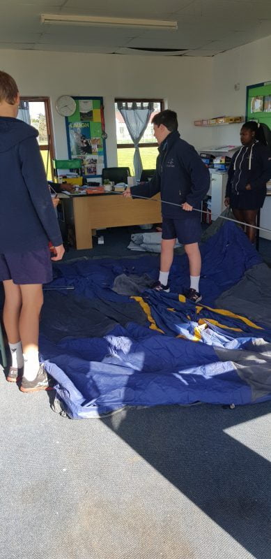 GRADE 7 OTTER CHALLENGE TENT PIC